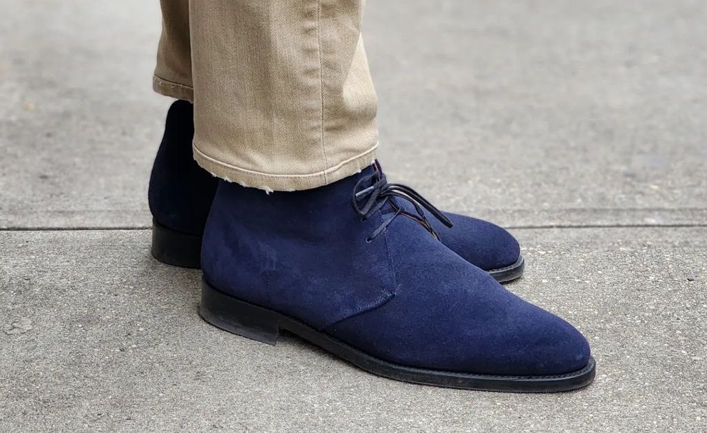 Blue suede chukka on sale