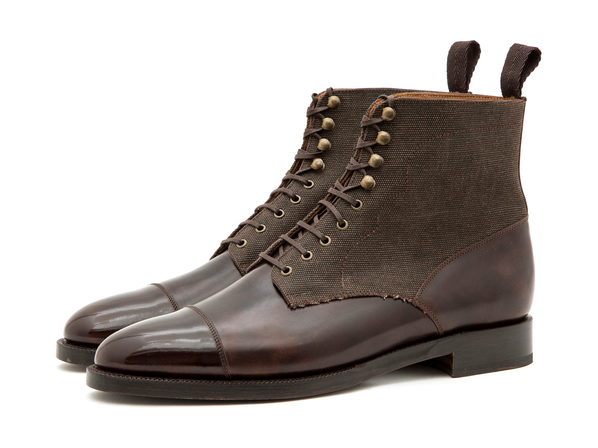 Delridge - MTO - Dark Brown Museum Calf / Military Canvas - TMG