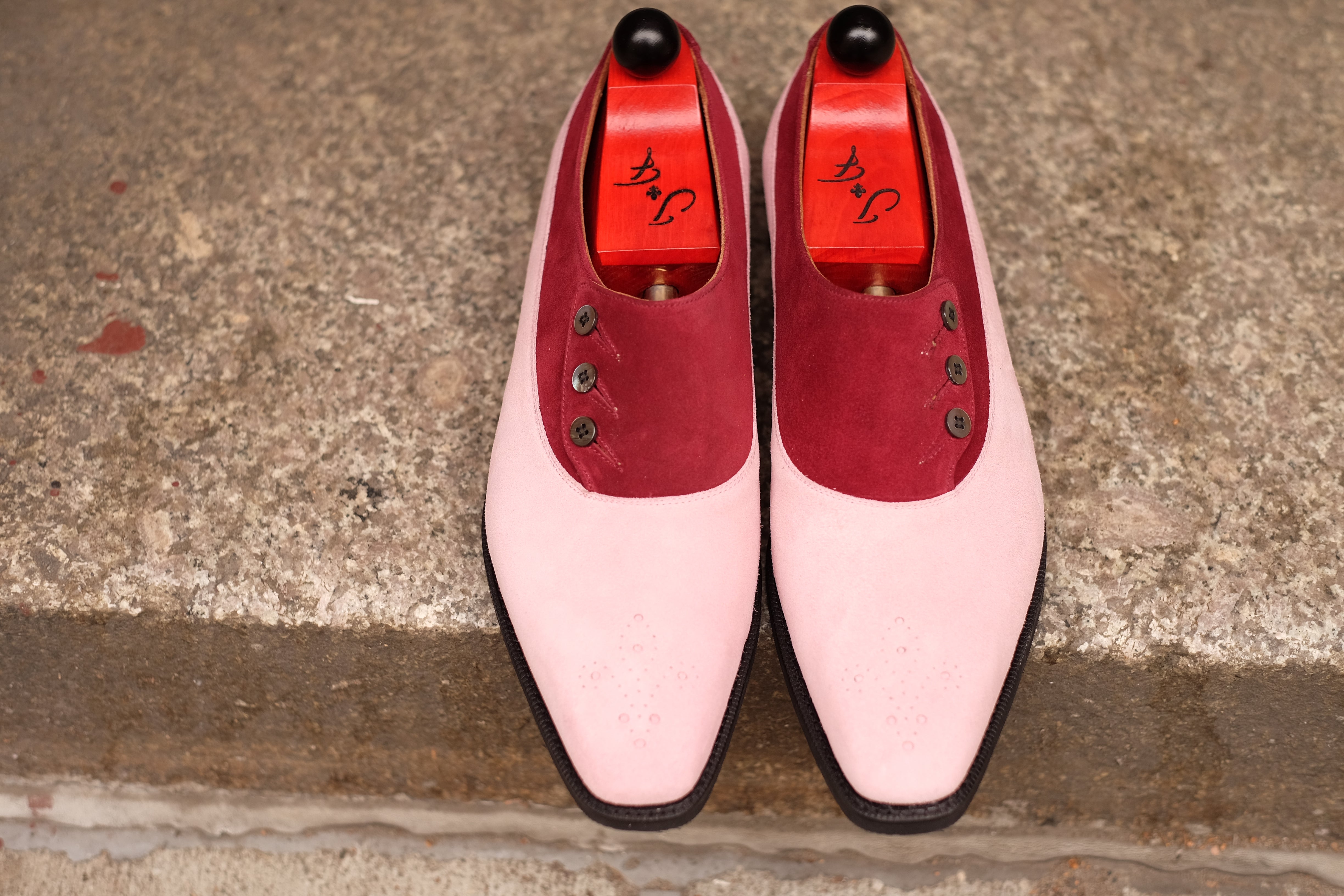 Eastmont - MTO - Pink Suede / Burgundy Suede - MGF Last - City Rubber Sole