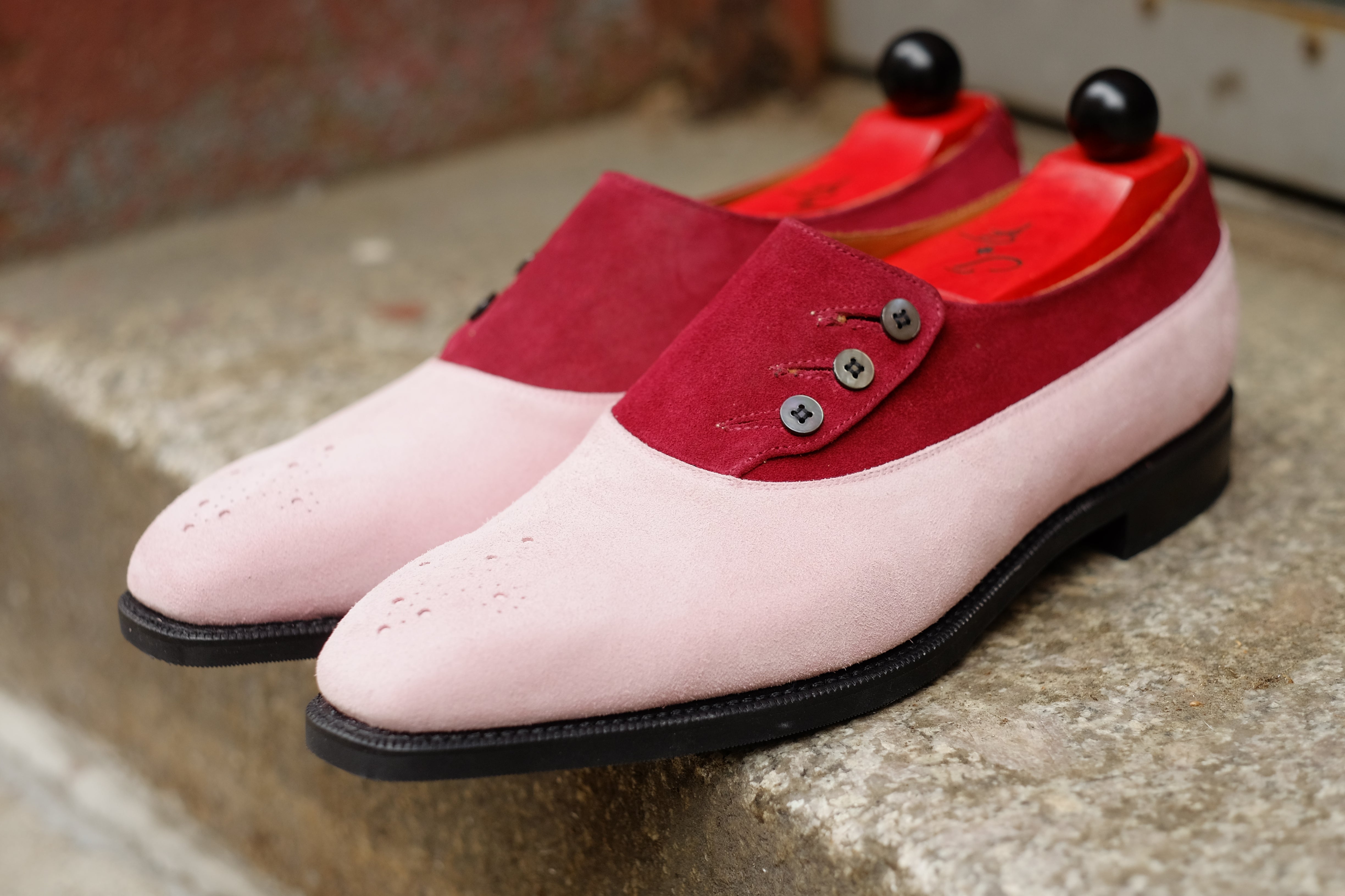 Eastmont - MTO - Pink Suede / Burgundy Suede - MGF Last - City Rubber Sole