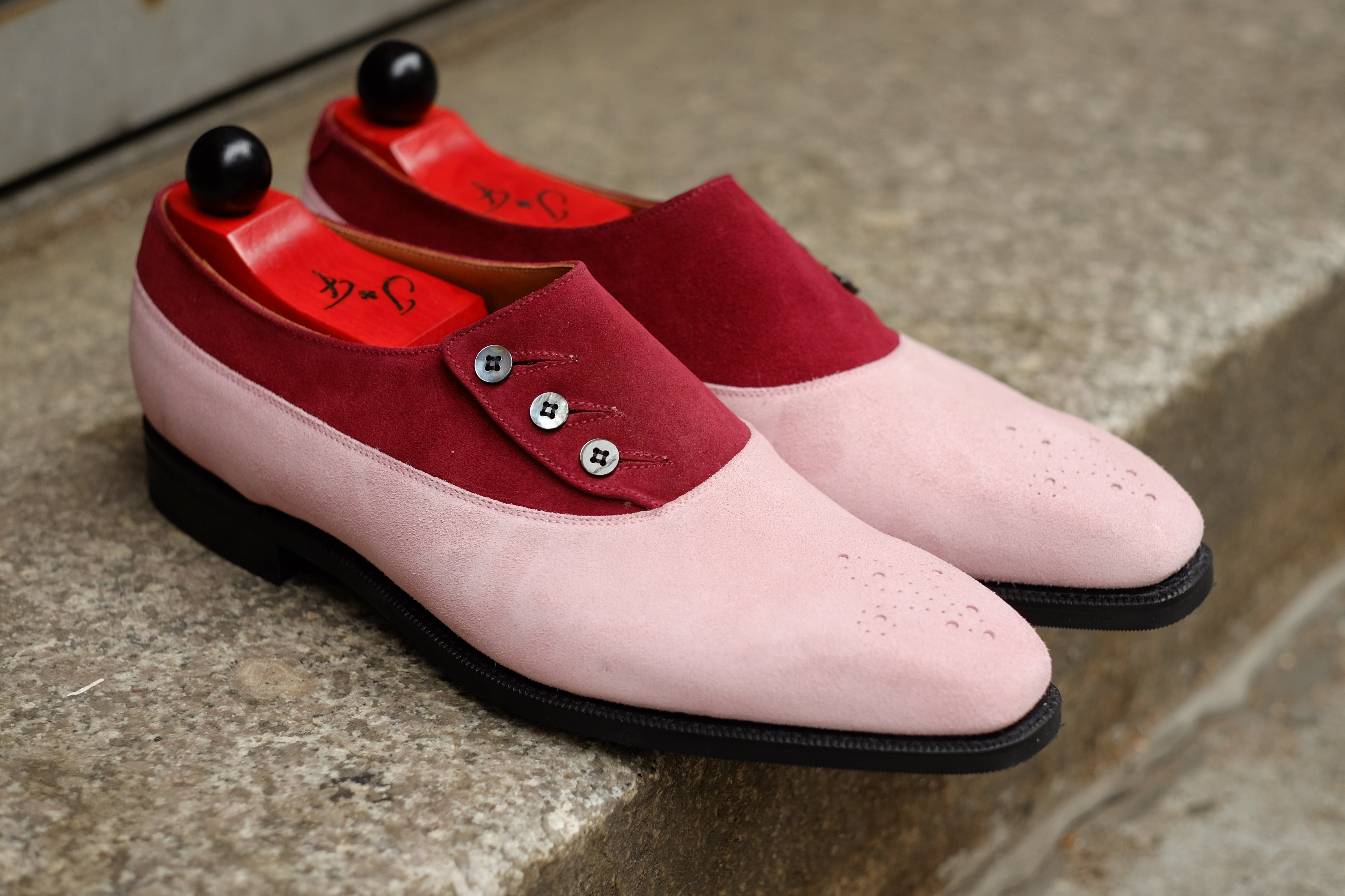 Eastmont - MTO - Pink Suede / Burgundy Suede - MGF Last - City Rubber Sole