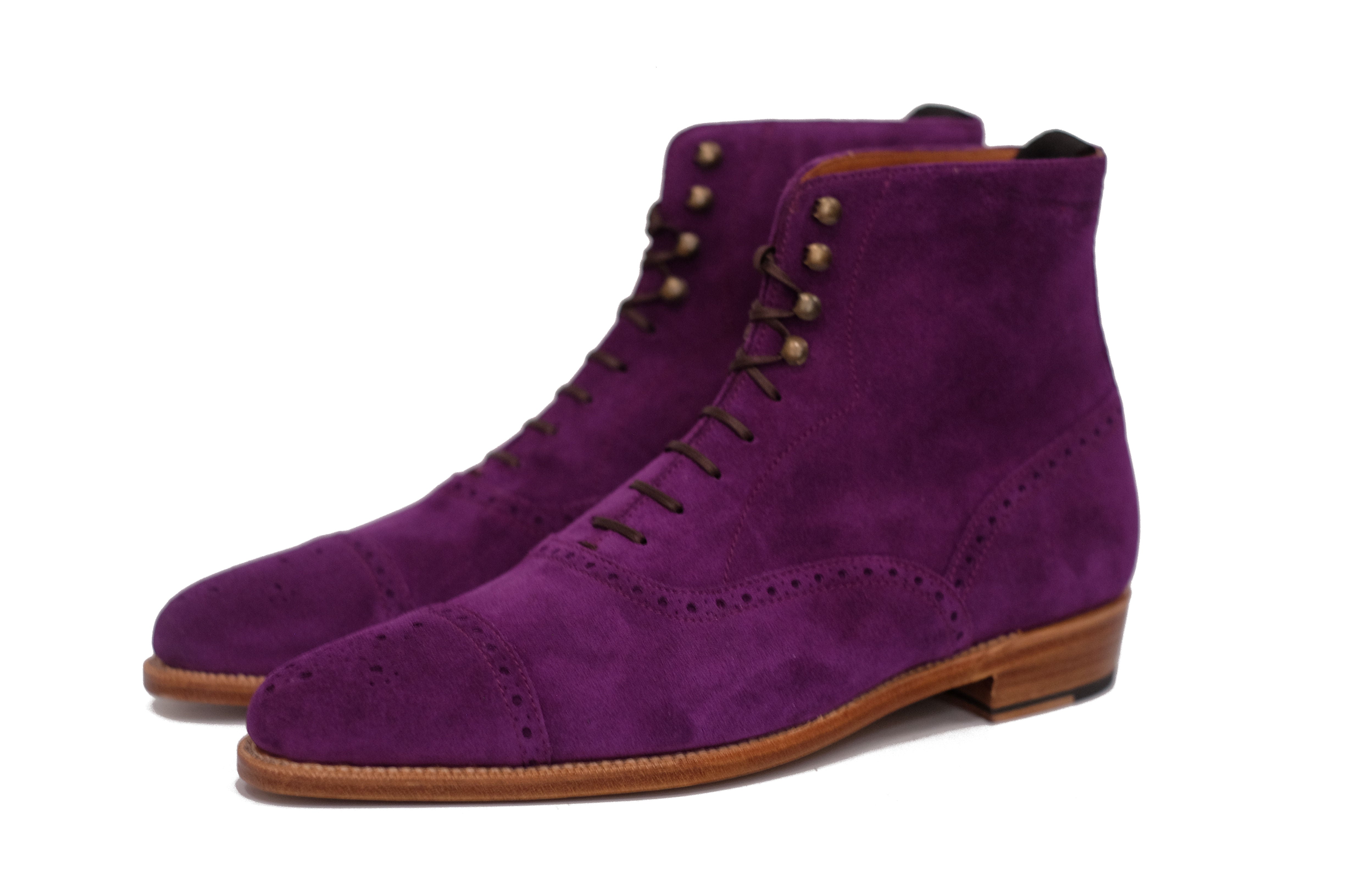 David - MTO - Purple Suede - JKF Last - Single Leather Sole