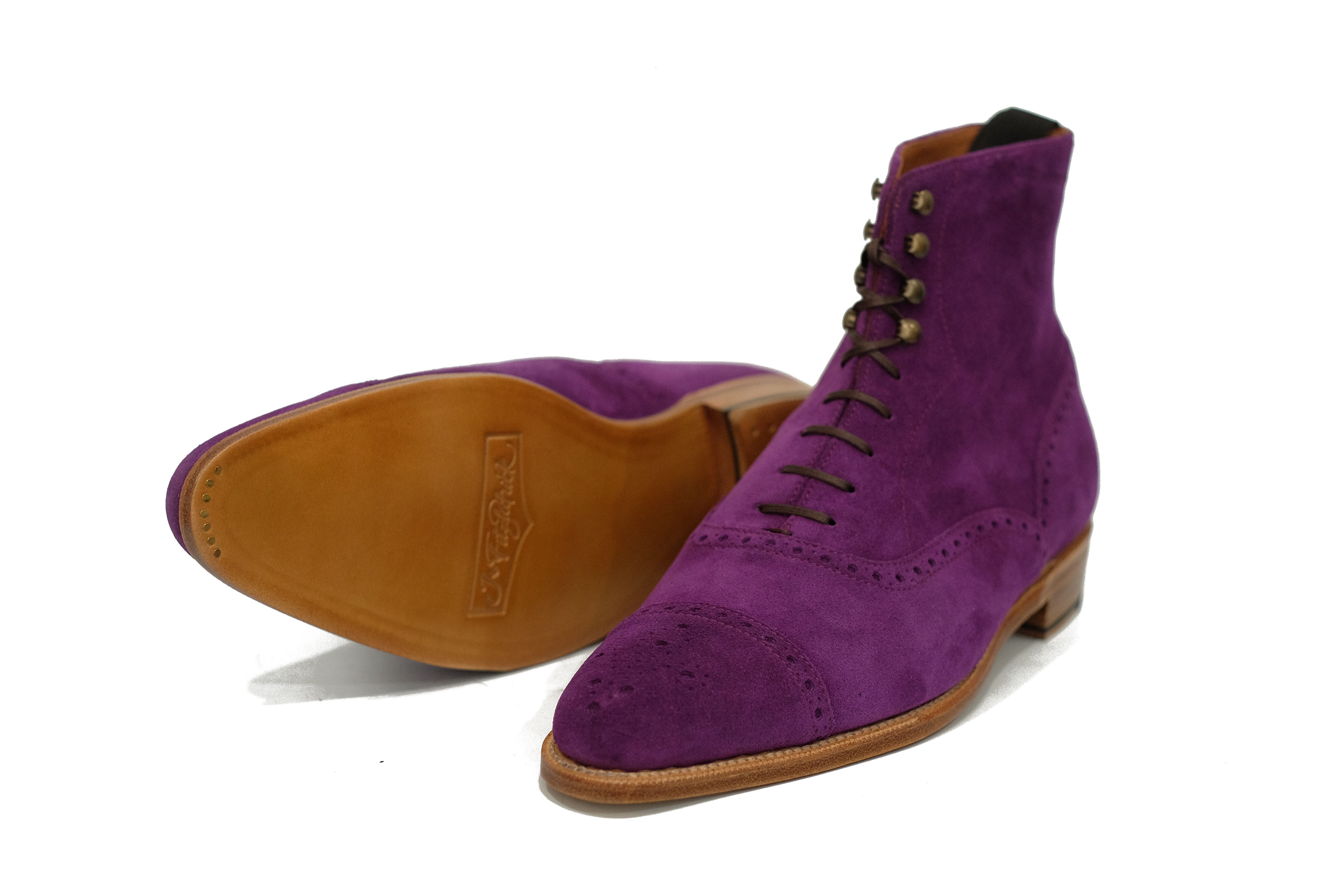 David - MTO - Purple Suede - JKF Last - Single Leather Sole