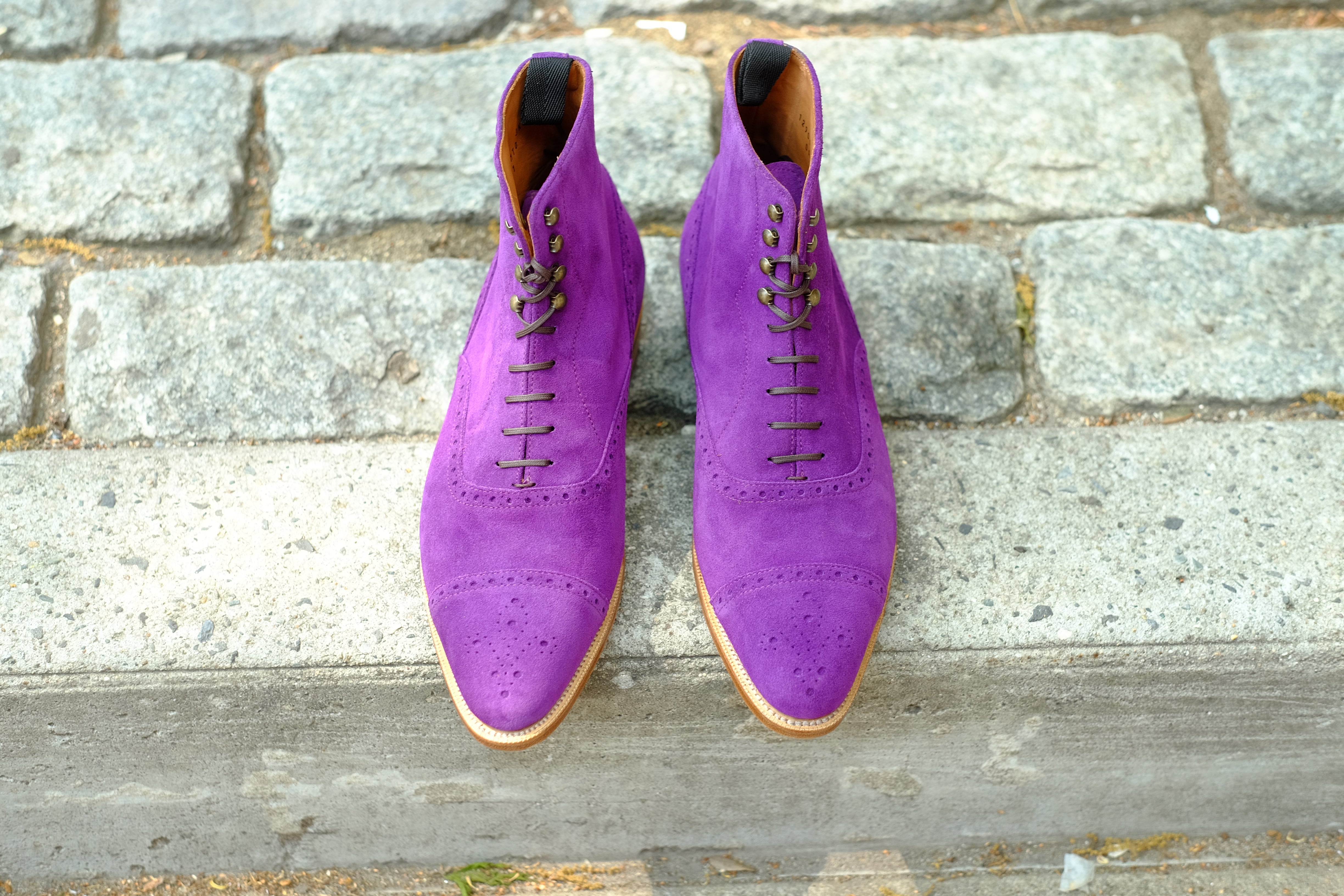 David - MTO - Purple Suede - JKF Last - Single Leather Sole