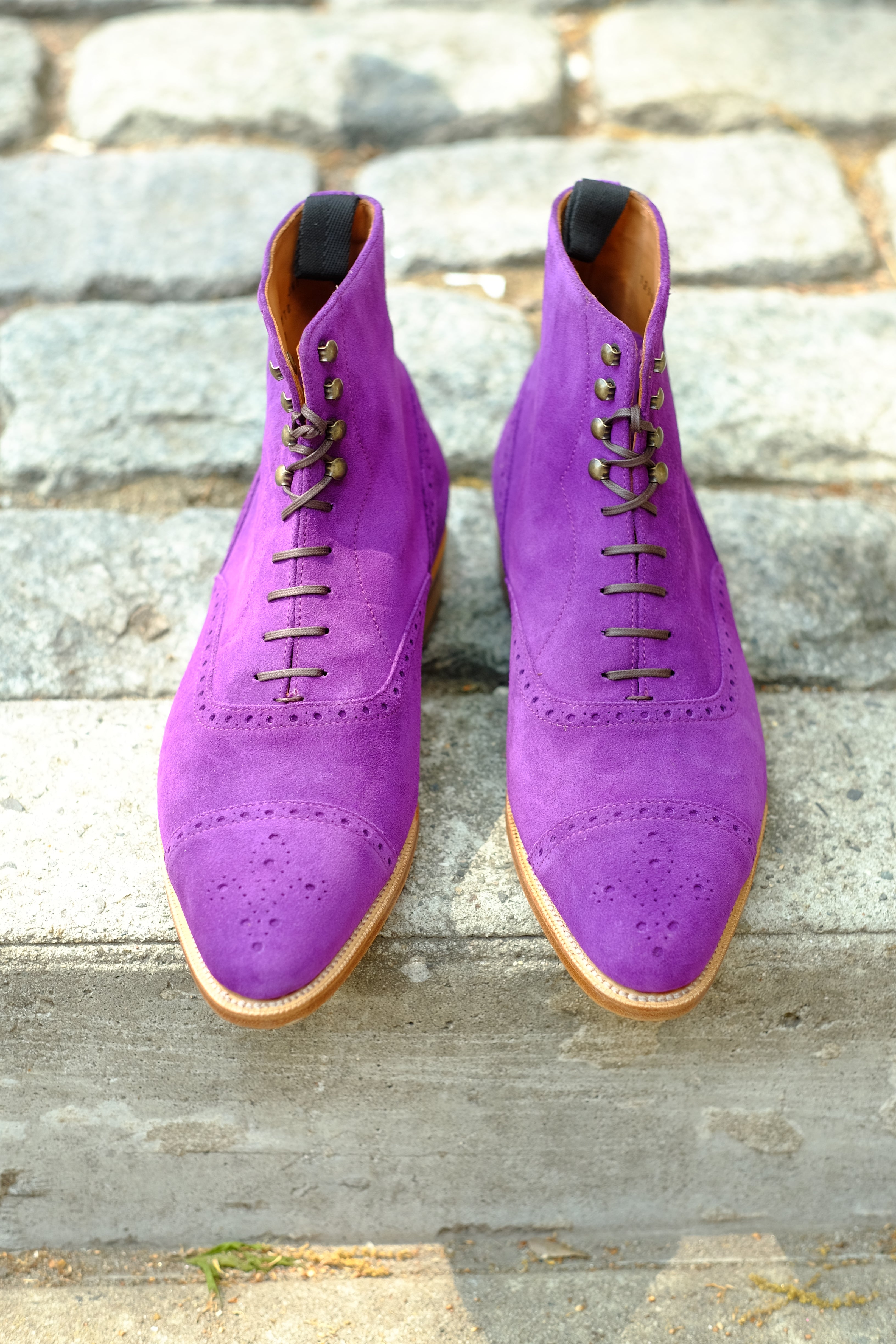 David - MTO - Purple Suede - JKF Last - Single Leather Sole