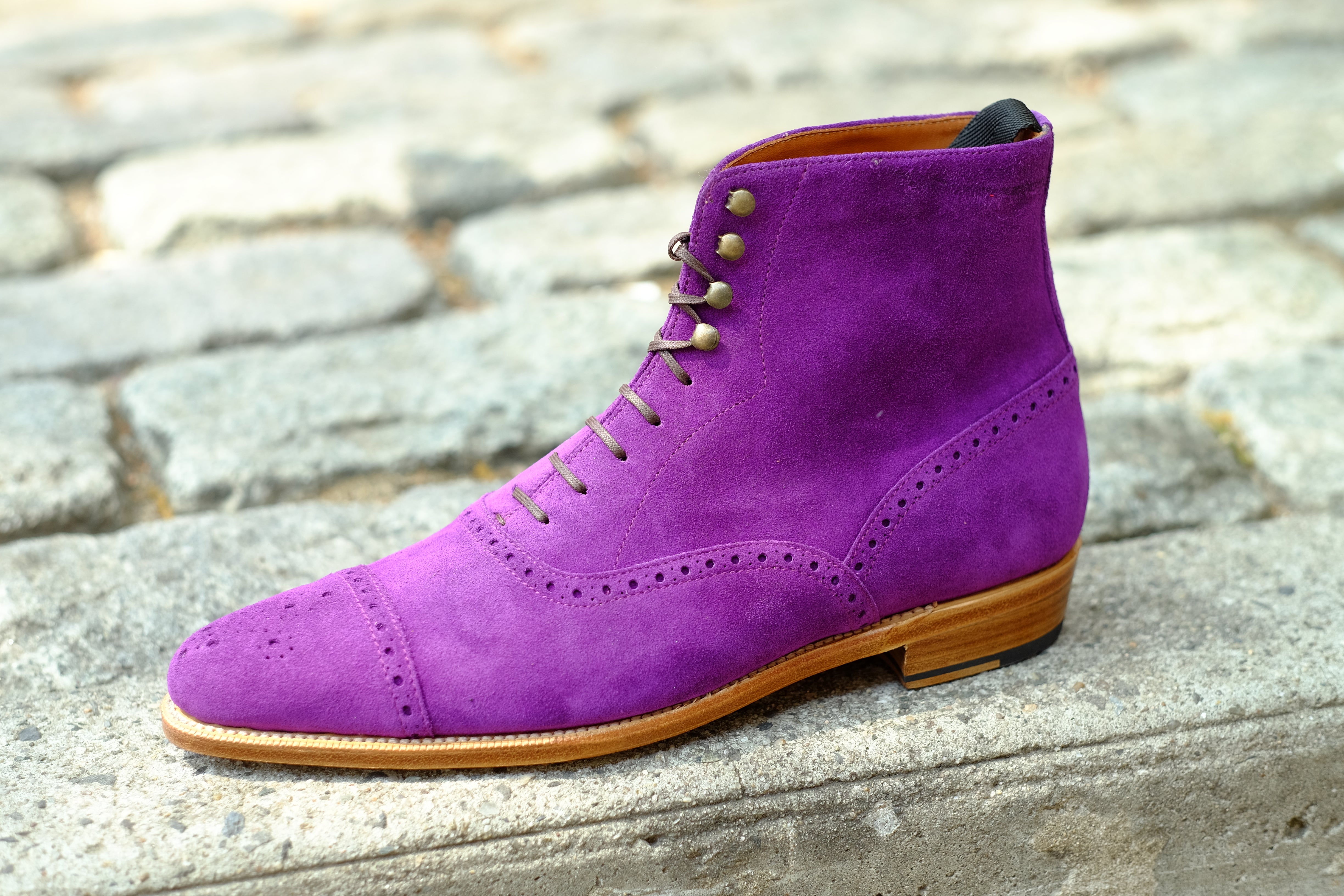 David - MTO - Purple Suede - JKF Last - Single Leather Sole