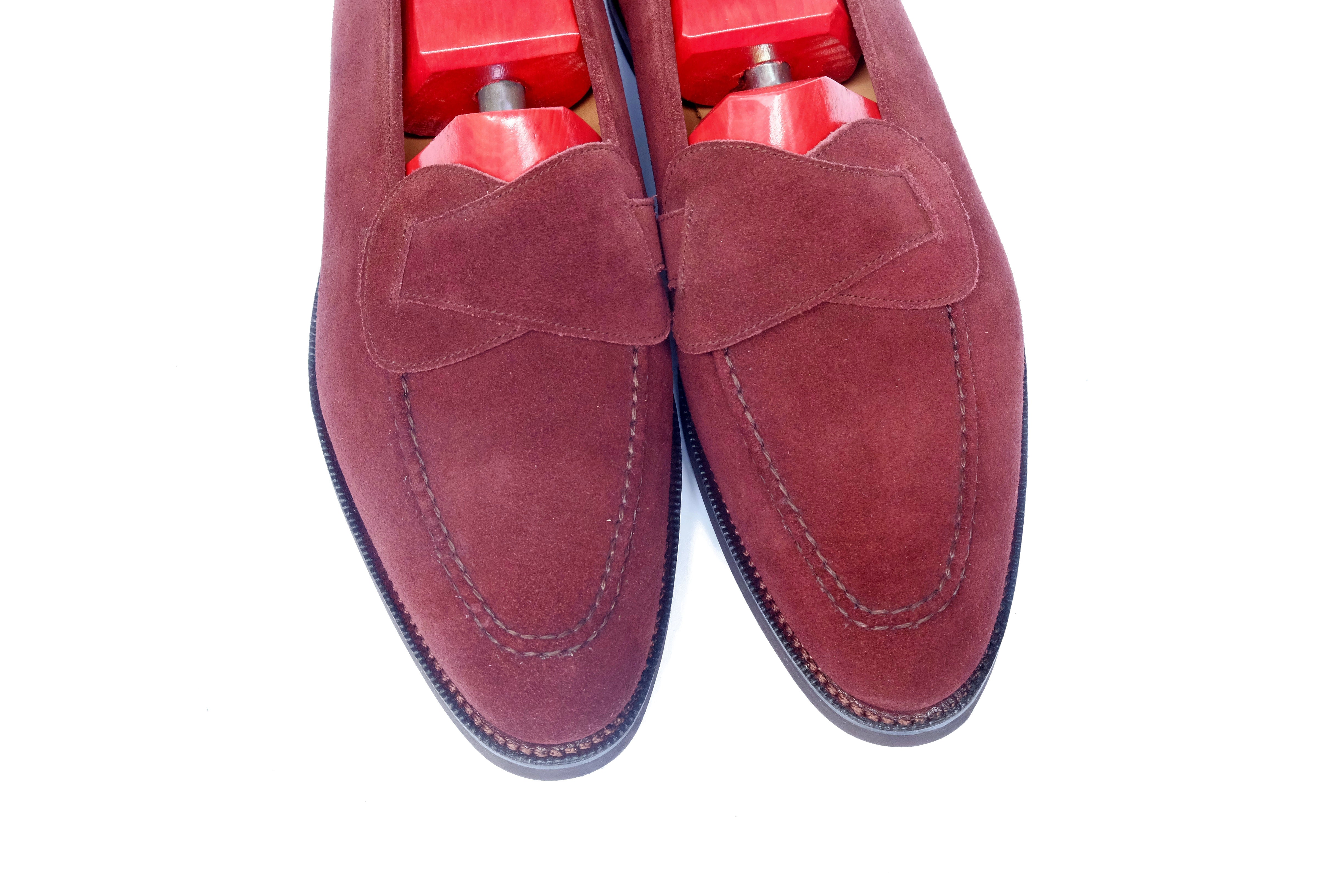 Hawthorne - MTO - Burgundy Suede - TMG Last - Double Country Rubber Sole