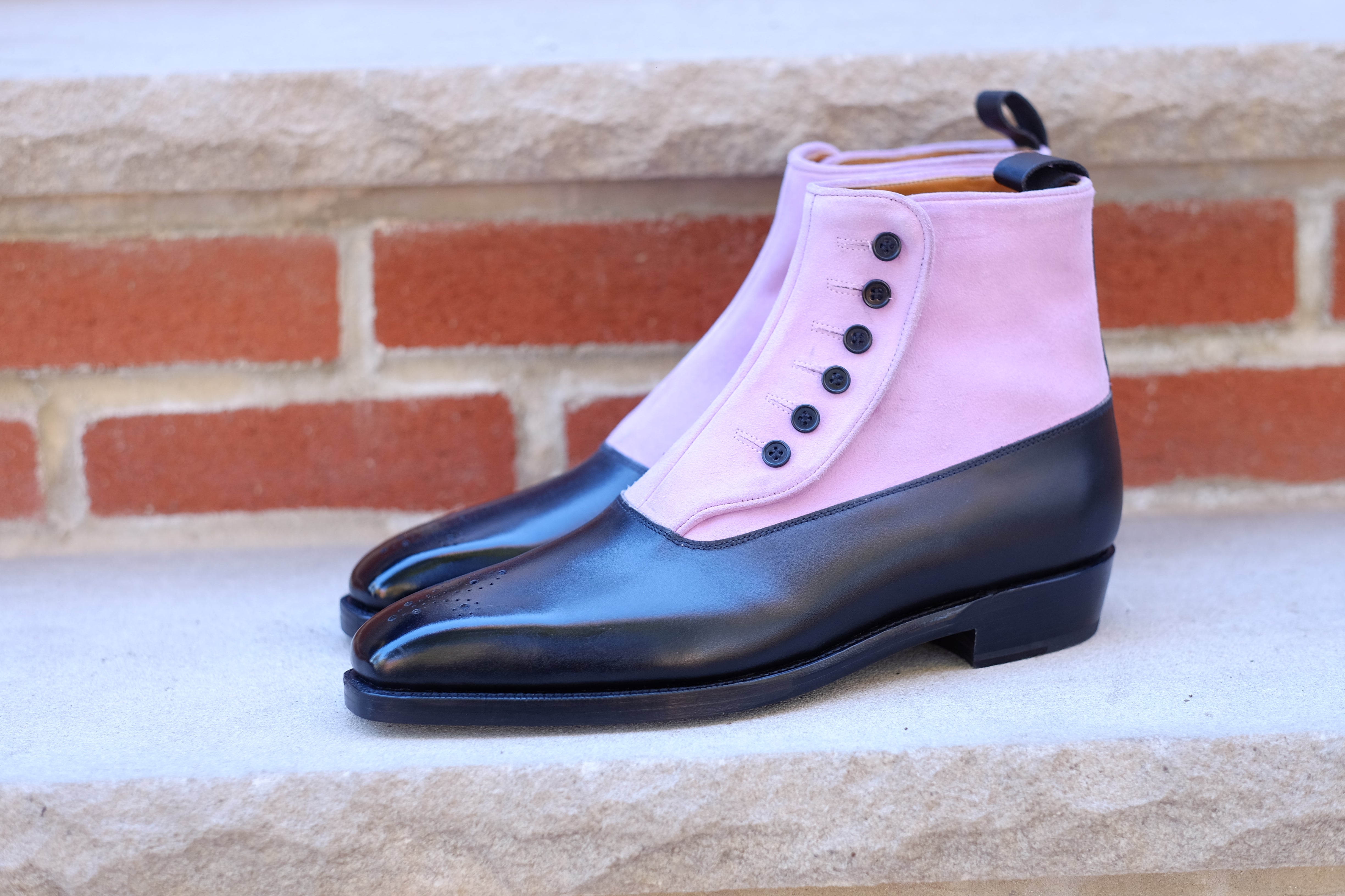 High Point - MTO - Black Calf / Blush Suede - MGF Last - Double Leather Sole