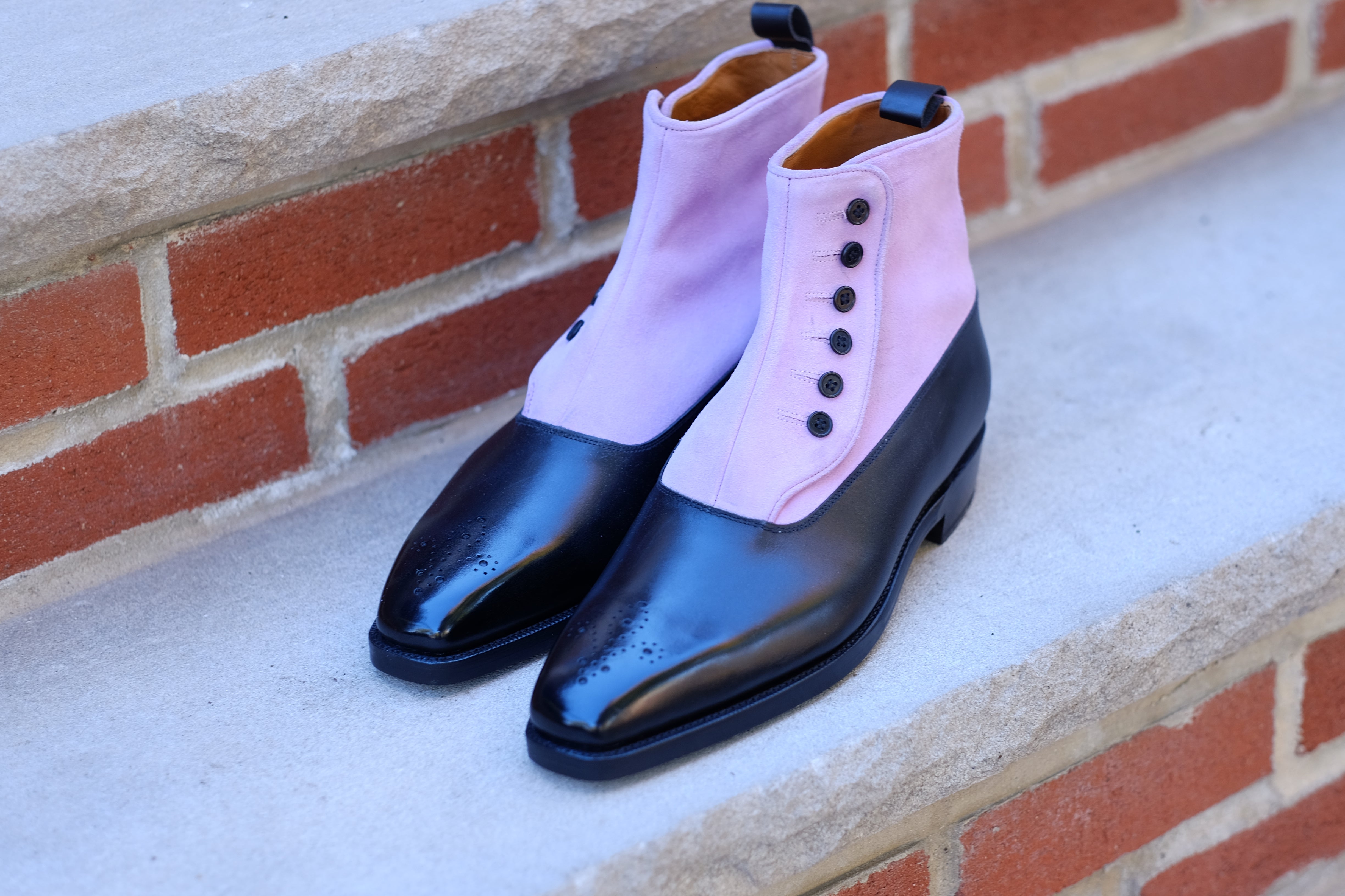 High Point - MTO - Black Calf / Blush Suede - MGF Last - Double Leather Sole