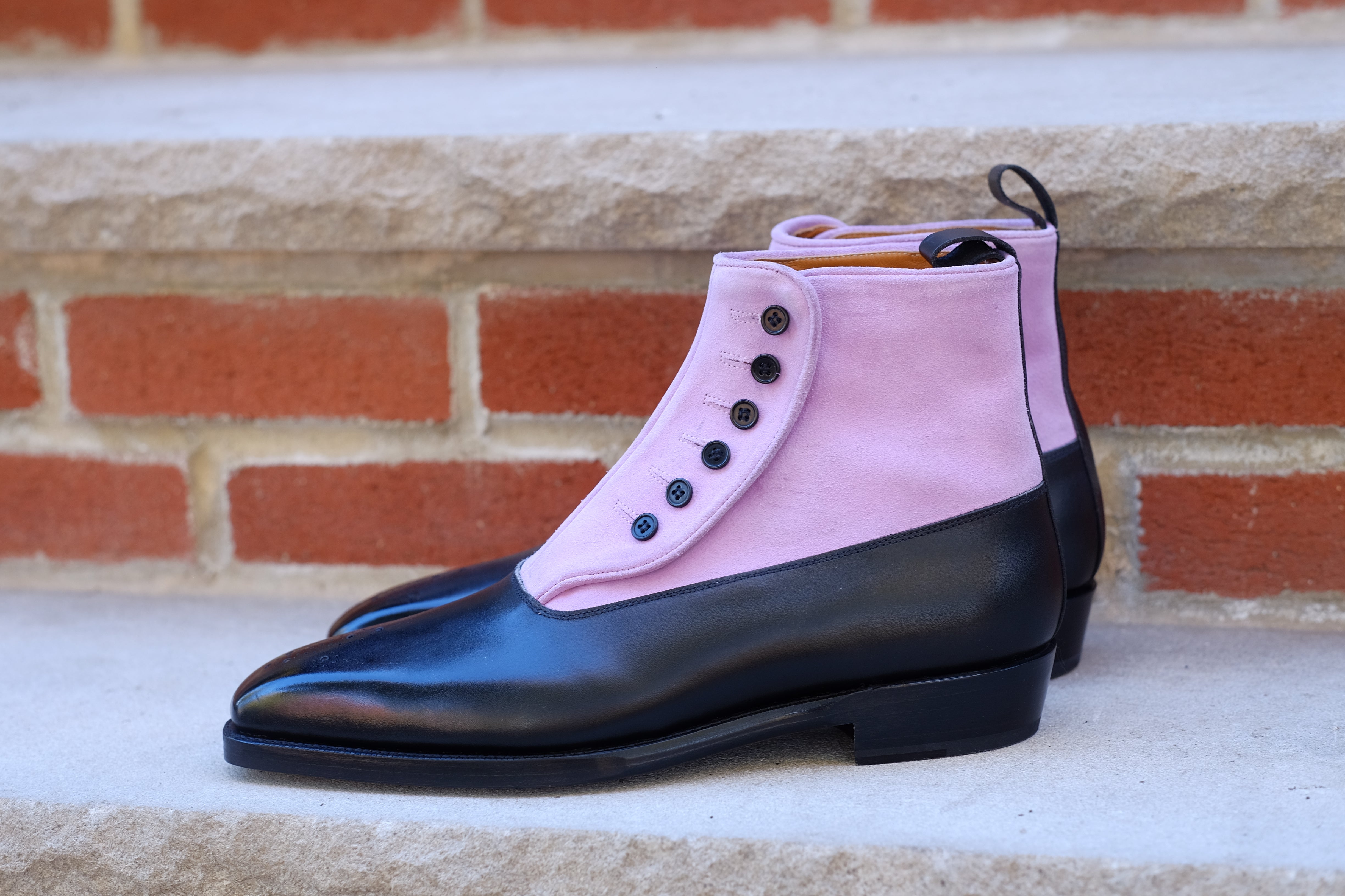 High Point - MTO - Black Calf / Blush Suede - MGF Last - Double Leather Sole