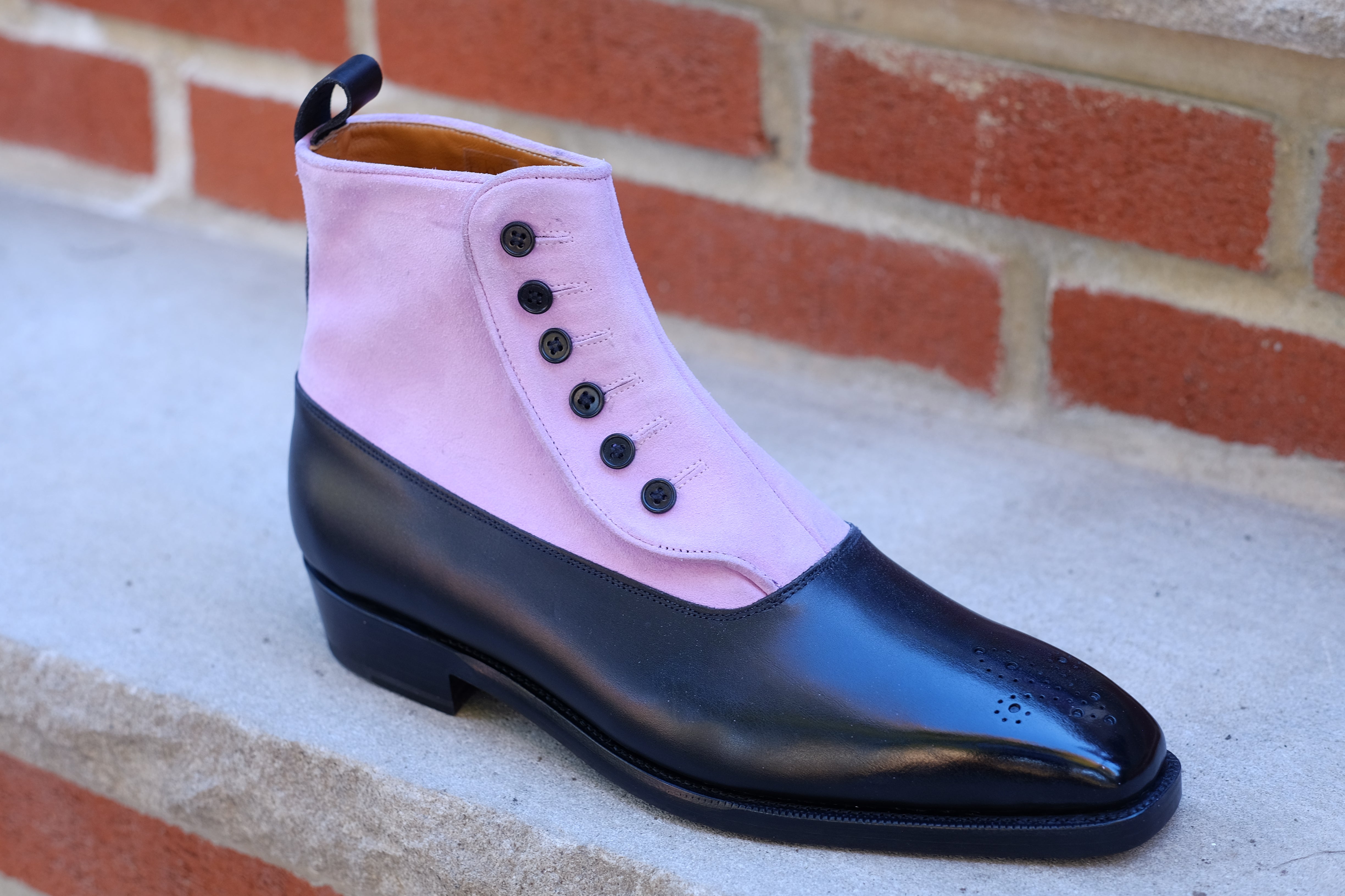 High Point - MTO - Black Calf / Blush Suede - MGF Last - Double Leather Sole