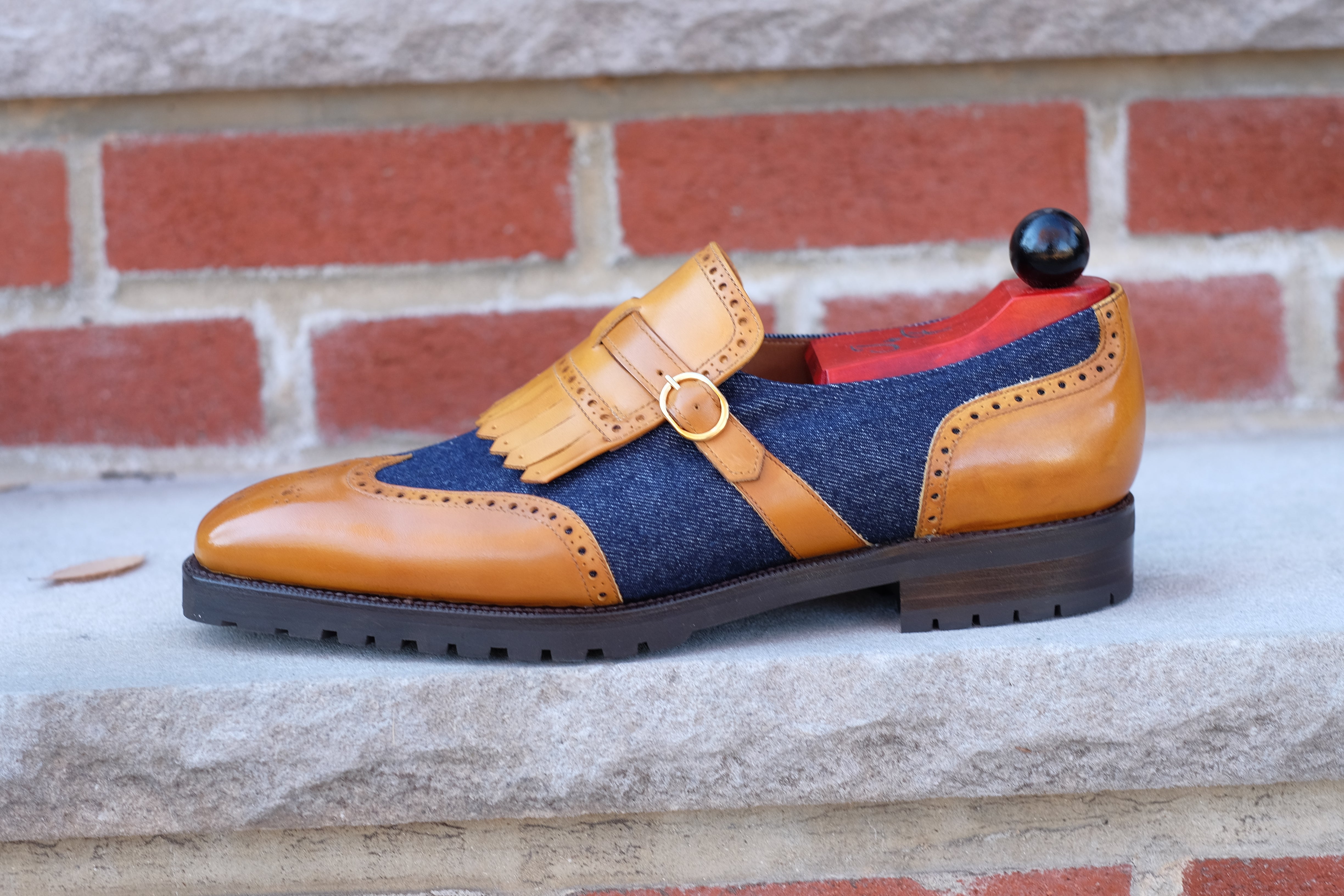 Camano MTO - Shaded Tan Calf / Denim - LPB Last - Commando Sole