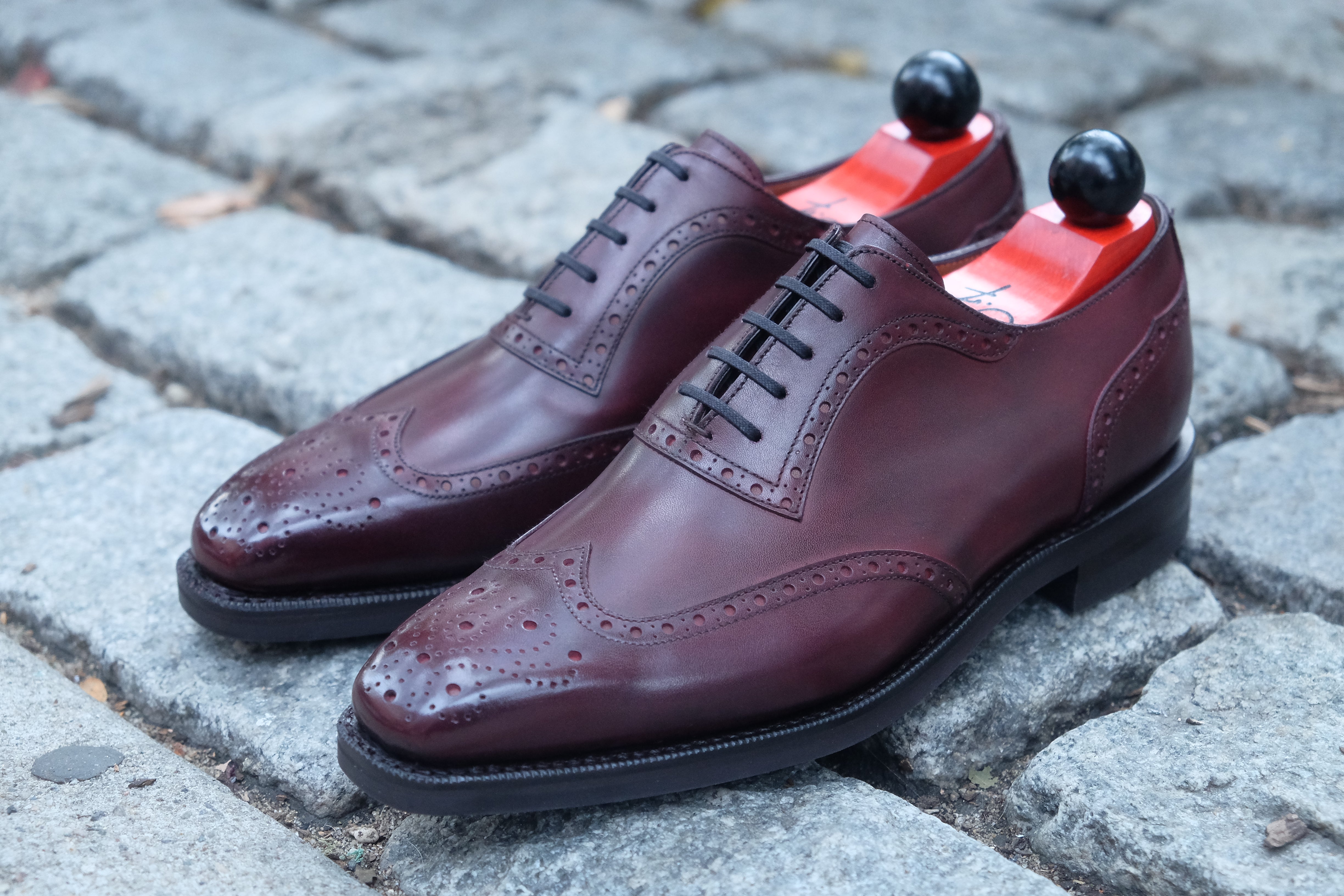 Couer d'Alene - MTO - Sangria Calf - MGF Last - Double Country Rubber Sole