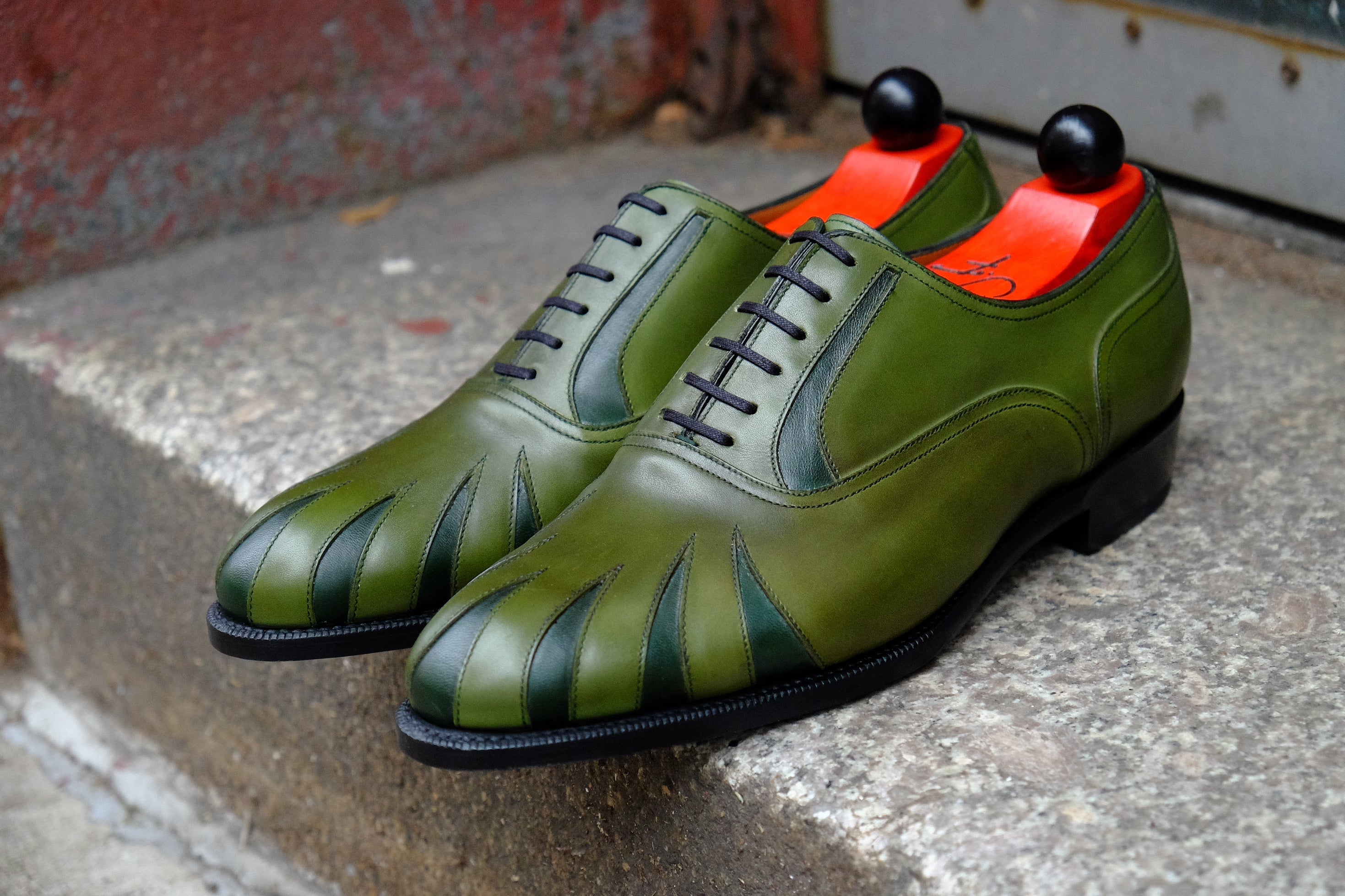 Tiger's Claw - MTO - Avocado Green Calf / Dark Green Calf - NGT Last - Single Leather Sole