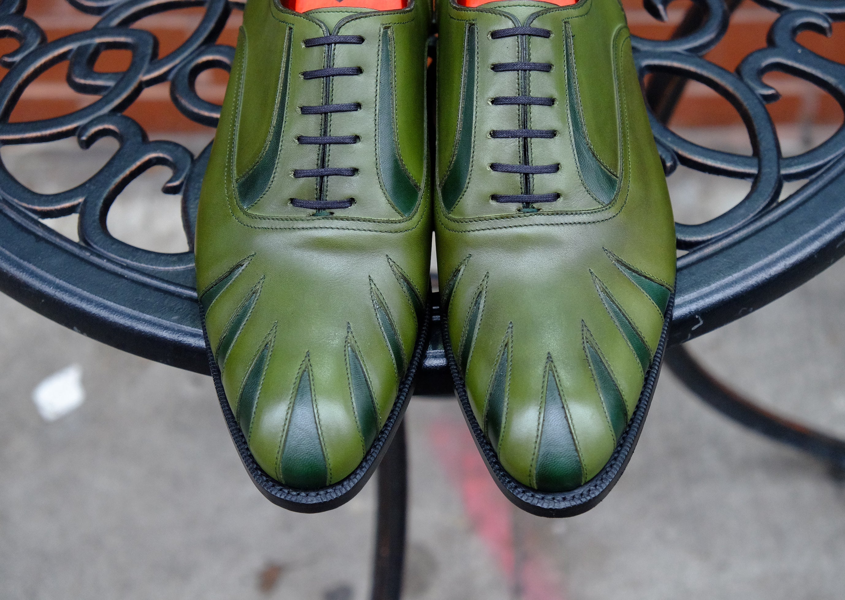 Tiger's Claw - MTO - Avocado Green Calf / Dark Green Calf - NGT Last - Single Leather Sole