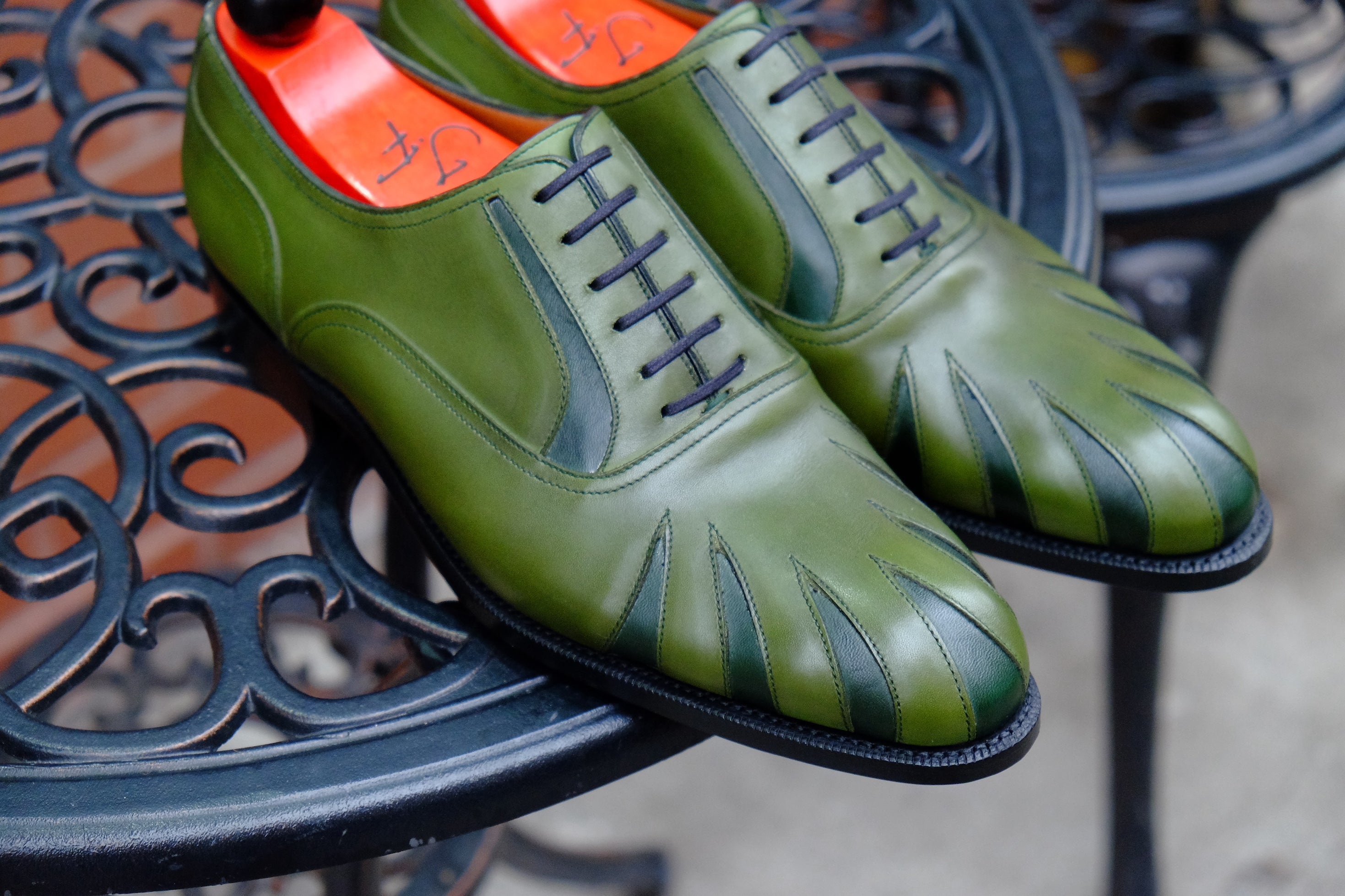 Tiger's Claw - MTO - Avocado Green Calf / Dark Green Calf - NGT Last - Single Leather Sole