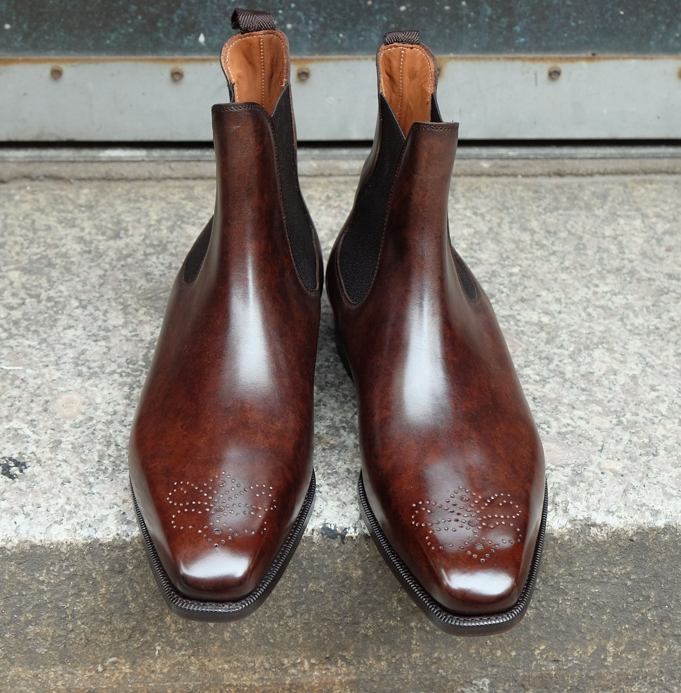 Highland - MTO - Dark Brown Marble Patina - MGF Last - Single Leather Sole