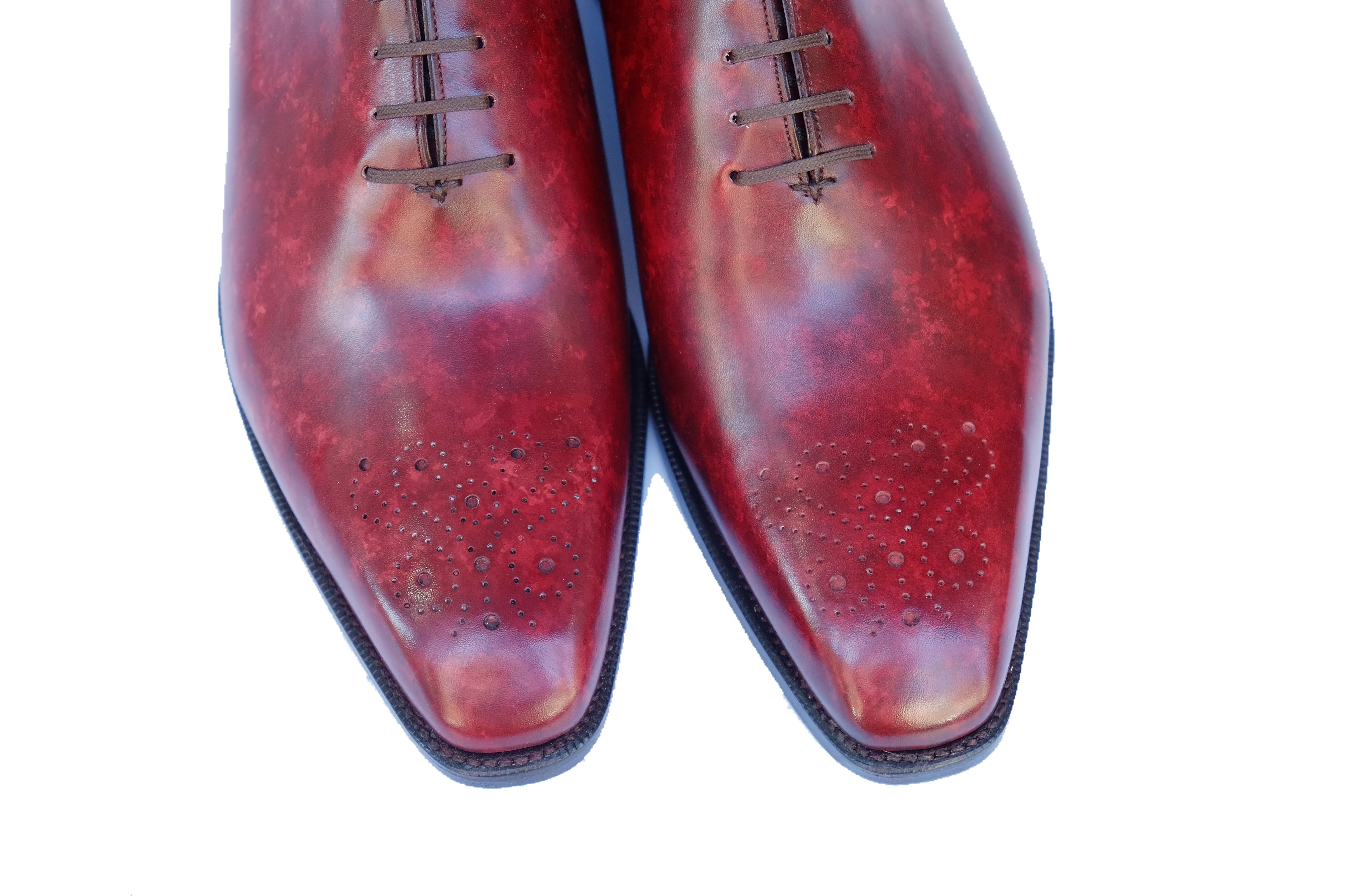 Kirkland - MTO - Burgundy Marble Patina - LPB Last - Single Leather Sole