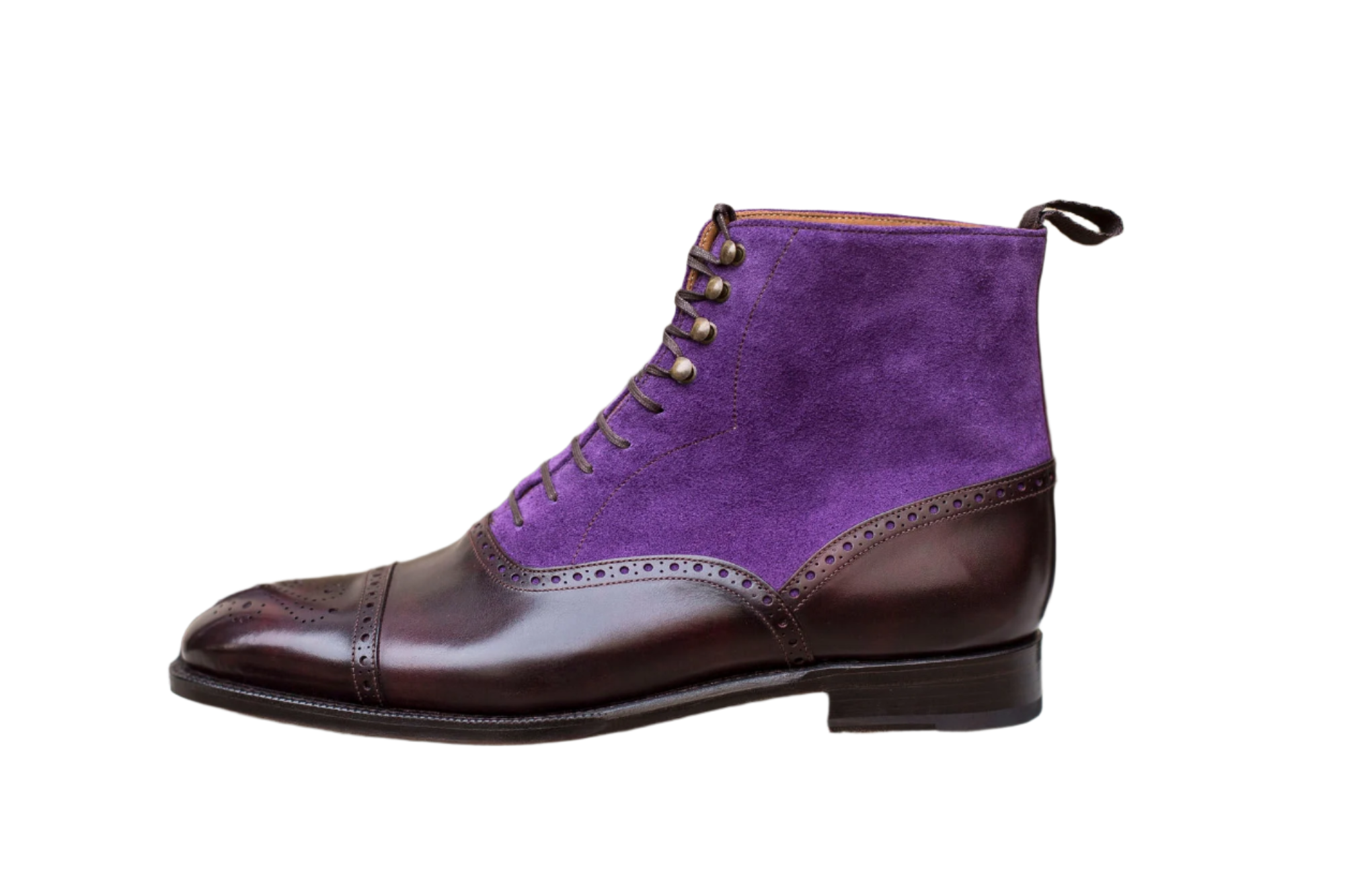 David - MTO - Plum Museum Calf / Purple Suede (Heart Medallion) - NGT Last - Single Leather Sole