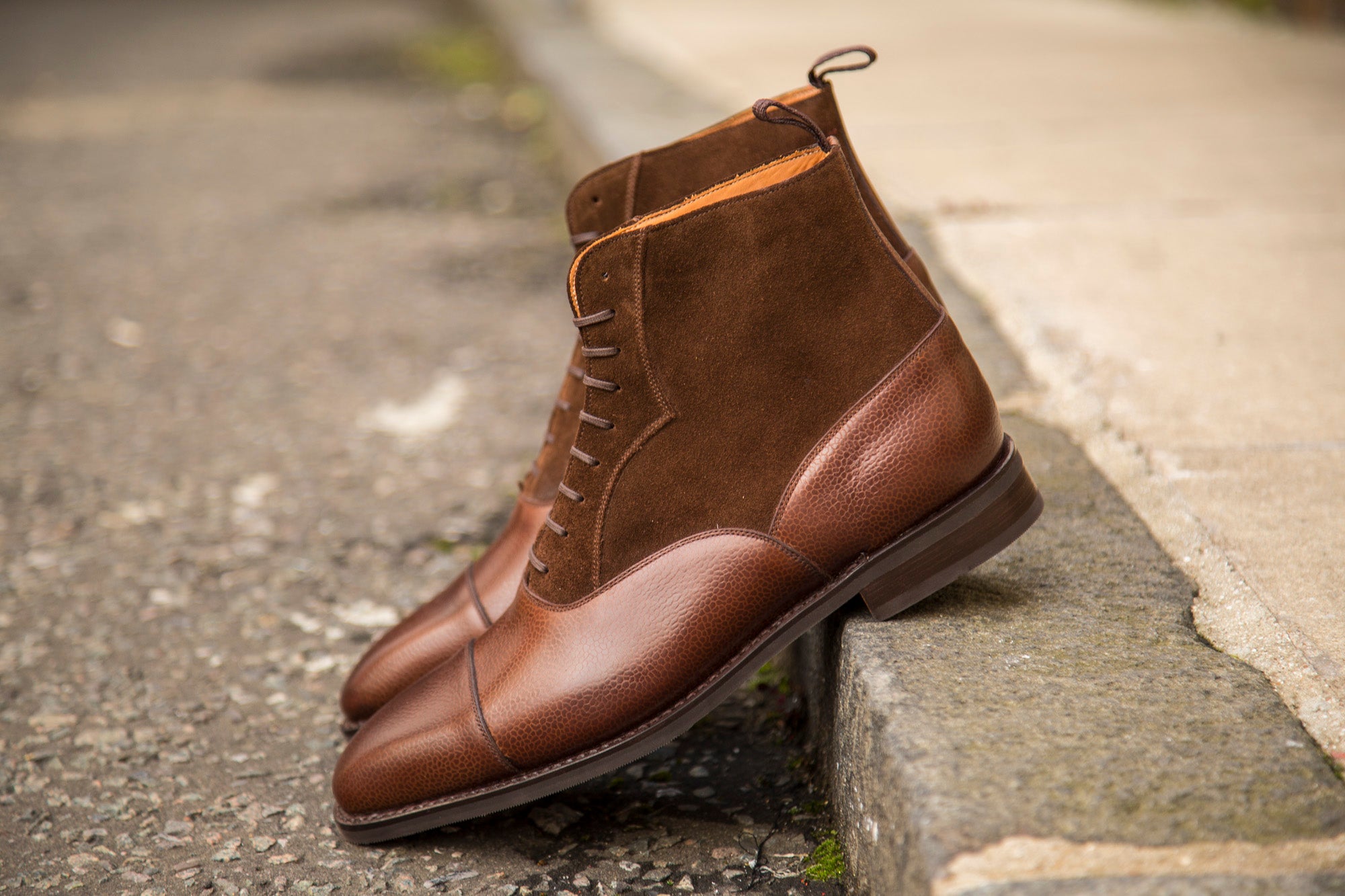 Meadowbrook - MTO - Brown Soft Grain / Dark Brown Suede - LPB Last - City Rubber Sole - J.FitzPatrick Footwear